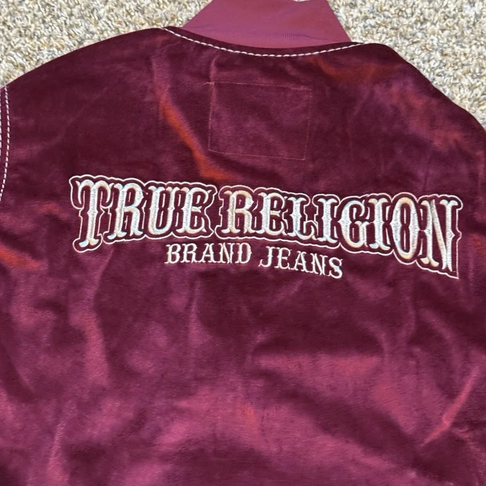 Velvet True Religion Black Big T Mock Zip Up Size Small W/patch Logo